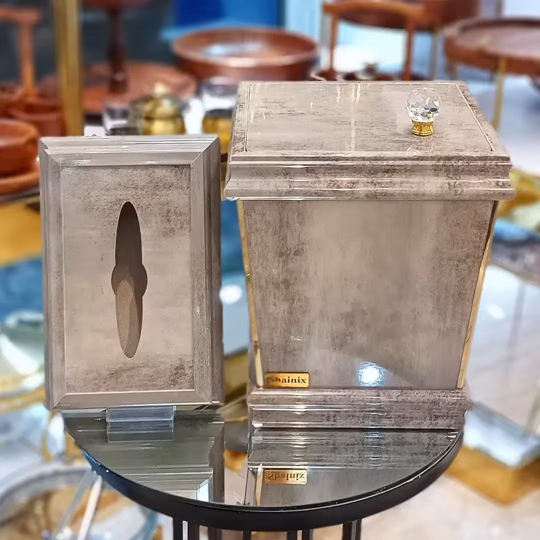 سطل و دستمال طرح سنگ