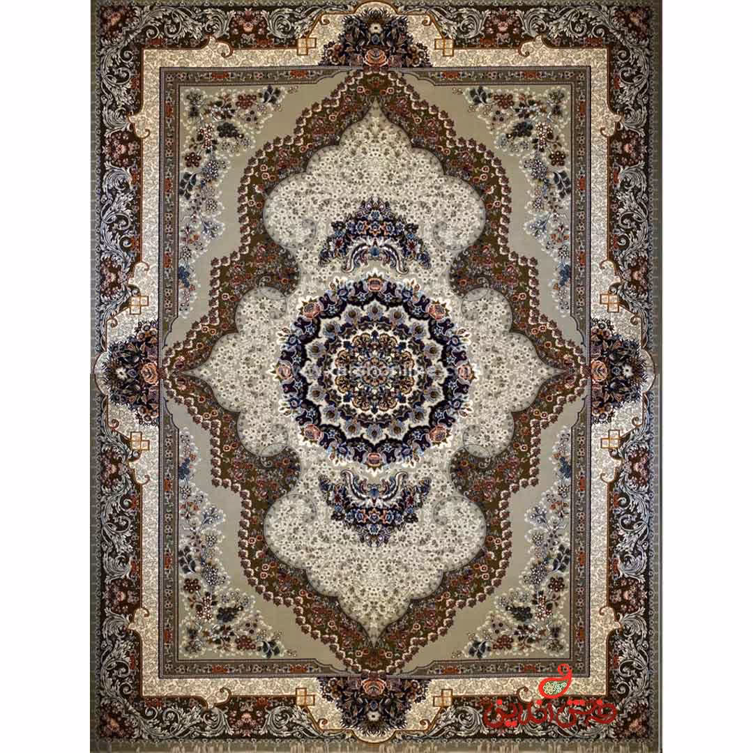 فرش ماشینی شاهکار صفویه 4717 خاکستری