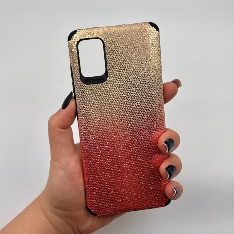 قاب گوشی Galaxy A51 سامسونگ ژله ای اکلیلی صورتی طلایی خاص کد 46184