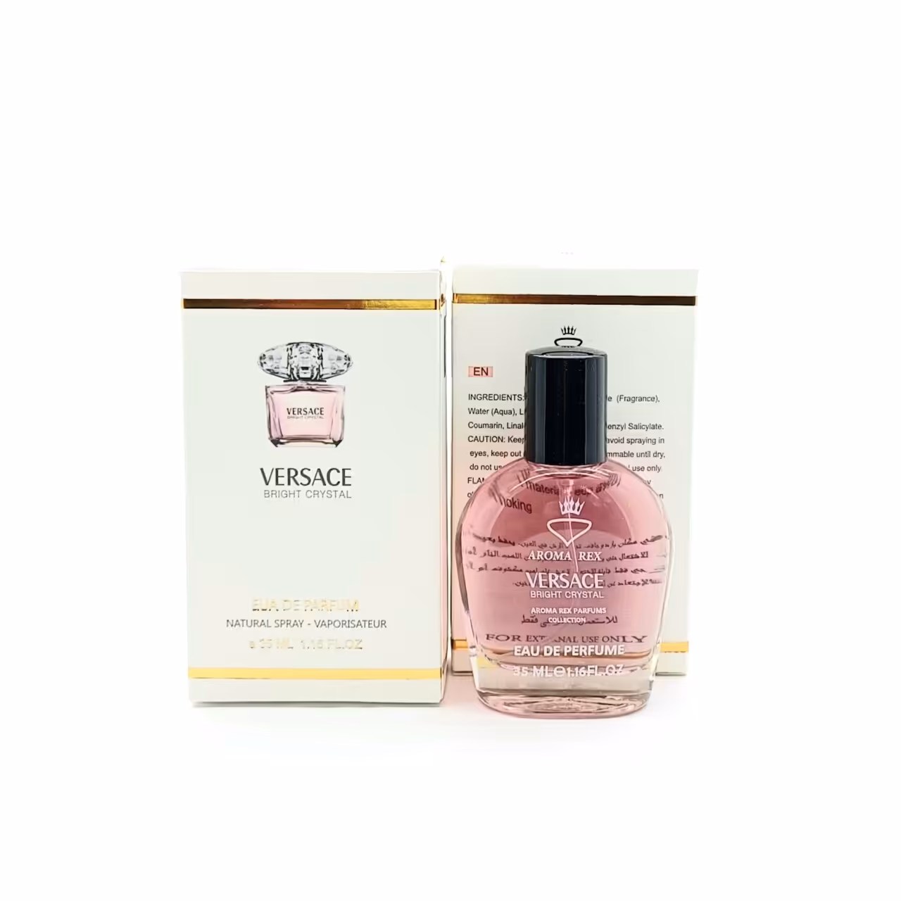 ادکلن زنانه آروما رکس مدل ورساچه صورتی برایت کریستال Versace Bright Crystal حجم 35 میلی لیتر