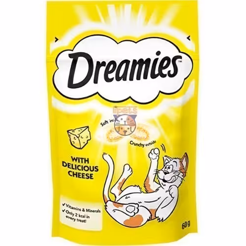 تشویقی گربه Dreamies با طعم پنیر(60گرم) | سیمبا پت استور