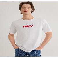 تی شرت سفید مردانه طرح دار Red MIAV به طور منظم برش معمولی 067153 622 Mavi