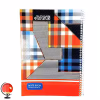 دفتر زبان سیمی چهار خط 50 برگ برند آونگ طرح چهارخانه