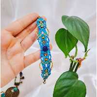 دستبند مکرومه بافی با هنر میکرو مکرومه با نخ مومزده ترک قابل سفارش  برنگهای مورد پسند و قفل کشویی و قفل برنزی