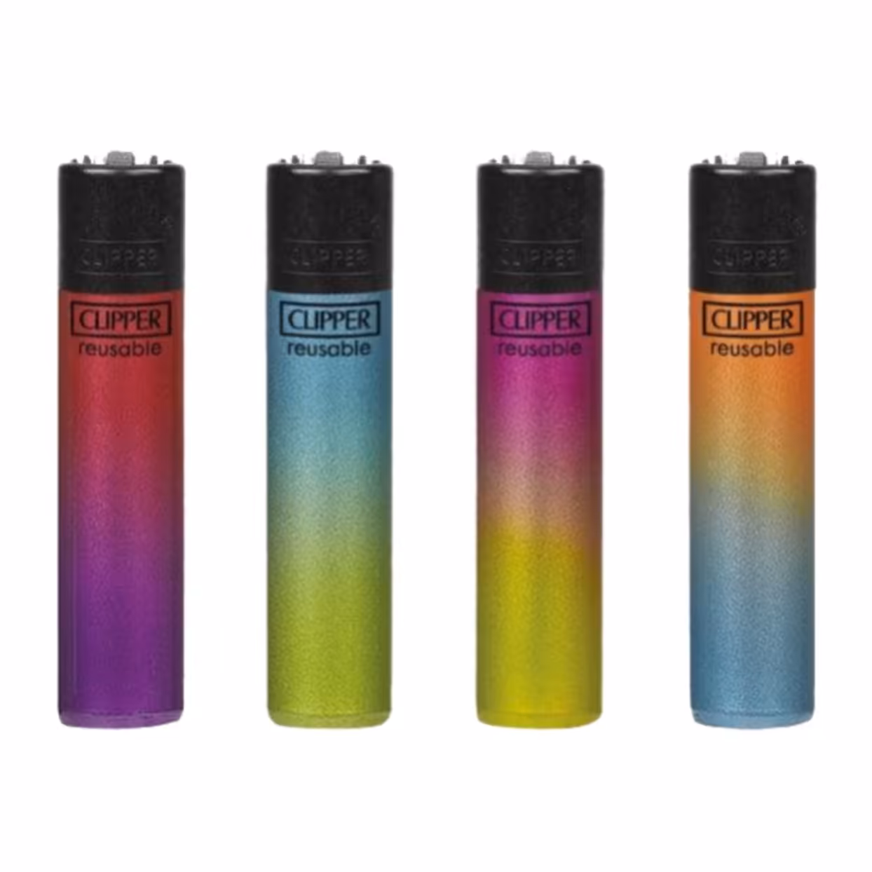 فندک کلیپر سایز بزرگ مجموعه 4 عددی طرح دو رنگ