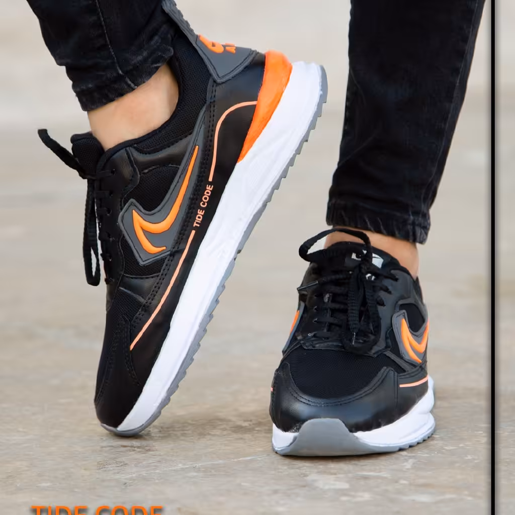 کفش مردانه مدل روجر (مشکی نارنجی) 