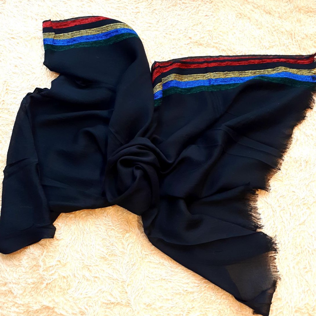 شال مشکی نوار یک طرفه