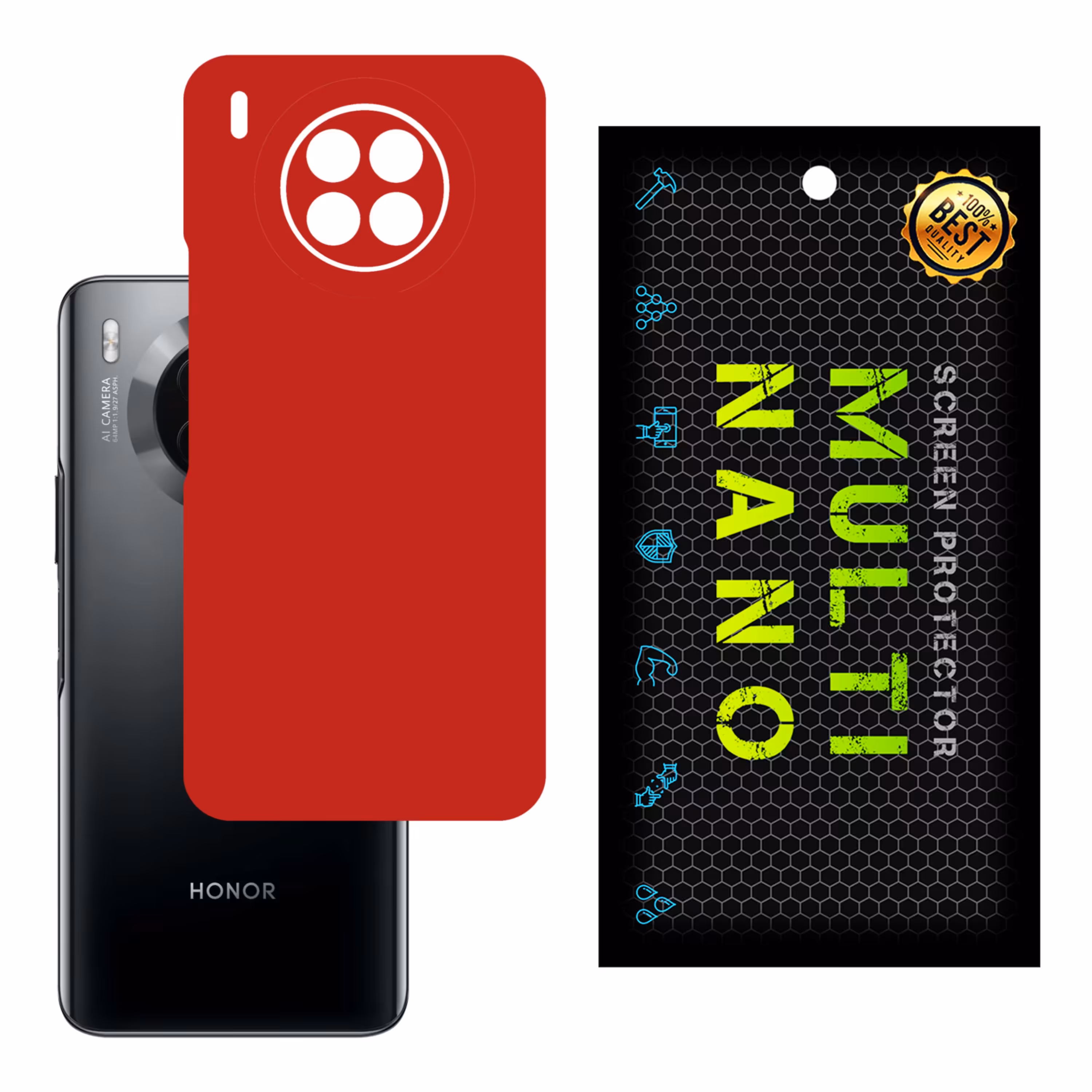 برچسب پوششی MultiNano مدل X-F1M-Red برای پشت موبایل هواوی Honor 50 Lite 
