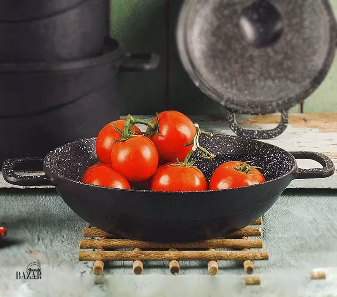 تابه چدنی در دار مدل فلتی نالینو سایز 28 کد 0124