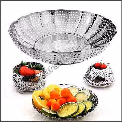 سبد بخارپز استیل جمع شونده