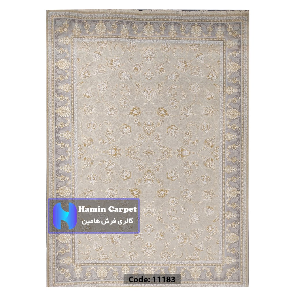 فرش 4 متری 1200 شانه تراکم 3600  نخ اکلریک گل برجسته کد AR11183
