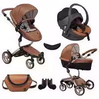 سرویس کالسکه کریر میما زاری شتری رزگلد کریکات شو با کیف لوازم و اداپتور نصب    mima xari