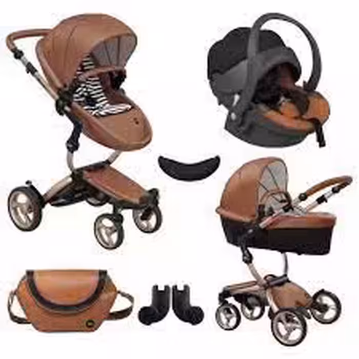 سرویس کالسکه کریر میما زاری شتری رزگلد کریکات شو با کیف لوازم و اداپتور نصب    mima xari