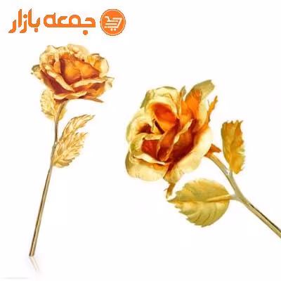 گل رز طلا با جعبه طلایی