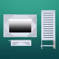 ست آینه و باکس سرویس بهداشتی خونه خاص مدل خطی