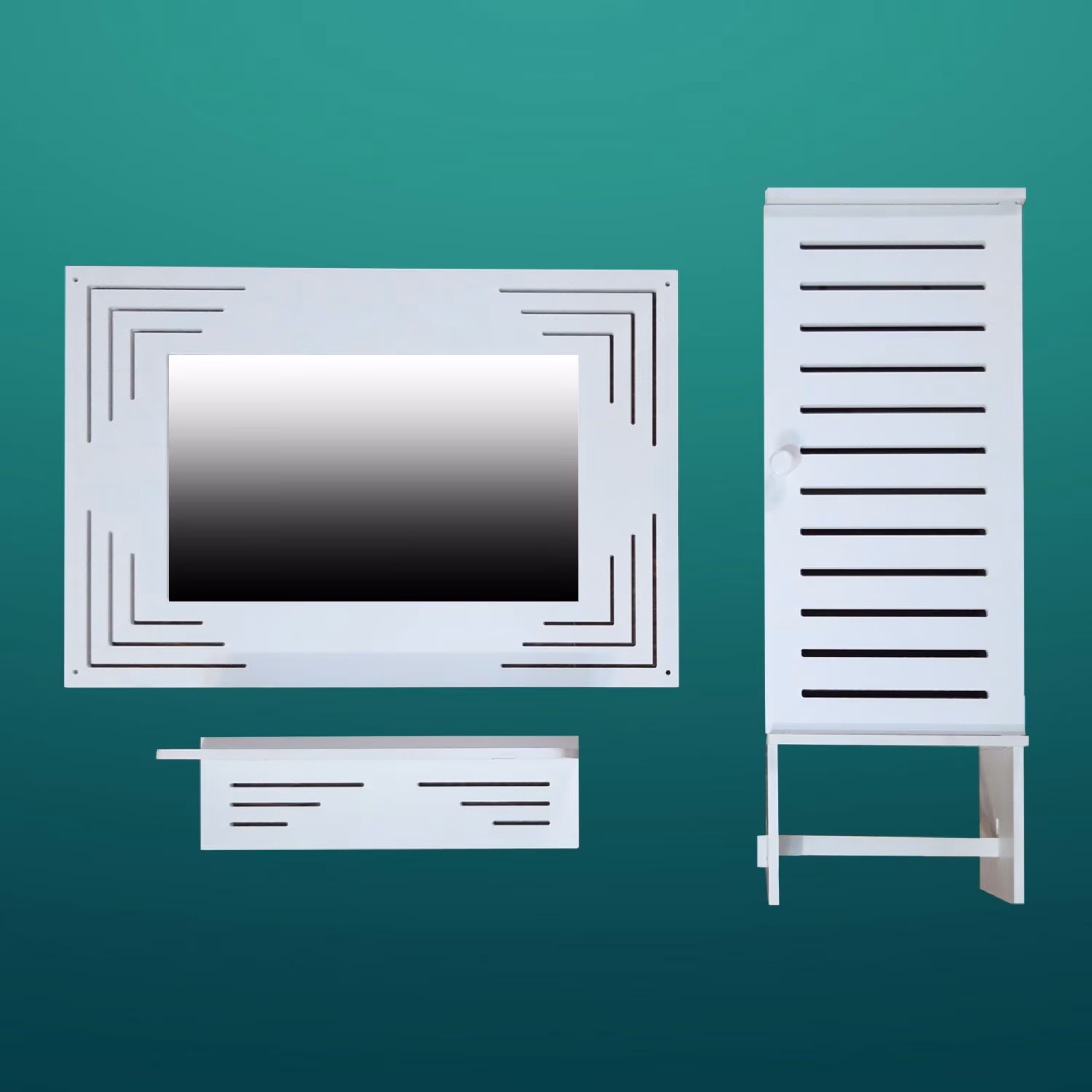 ست آینه و باکس سرویس بهداشتی خونه خاص مدل خطی