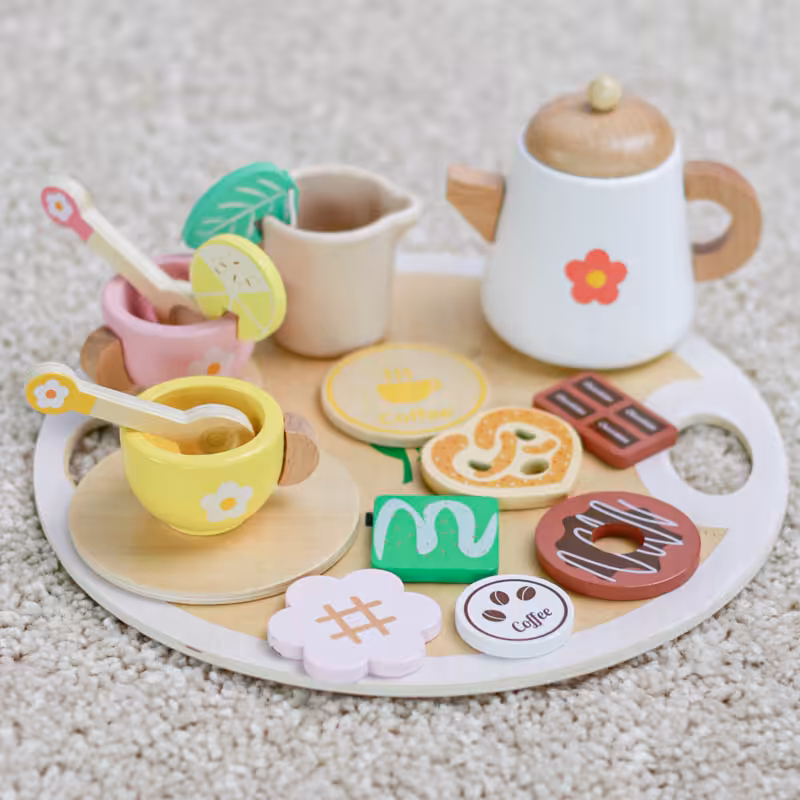اسباب بازی ست چای خوری چوبی 18 تکه کد 210973