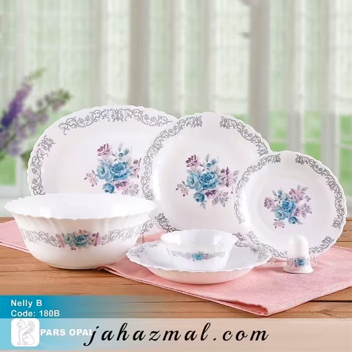 سرویس غذاخوری پارس اپال طرح نلی آبی کد 180