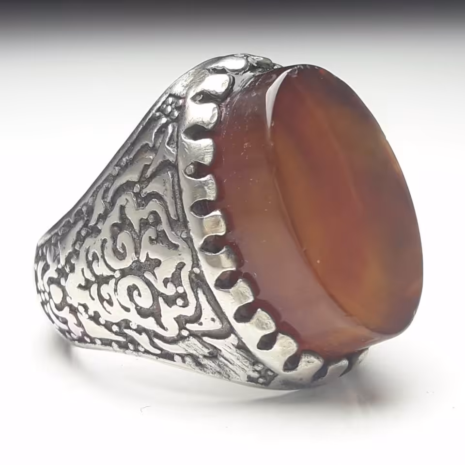 انگشتر  عقیق سرخ سایز 62