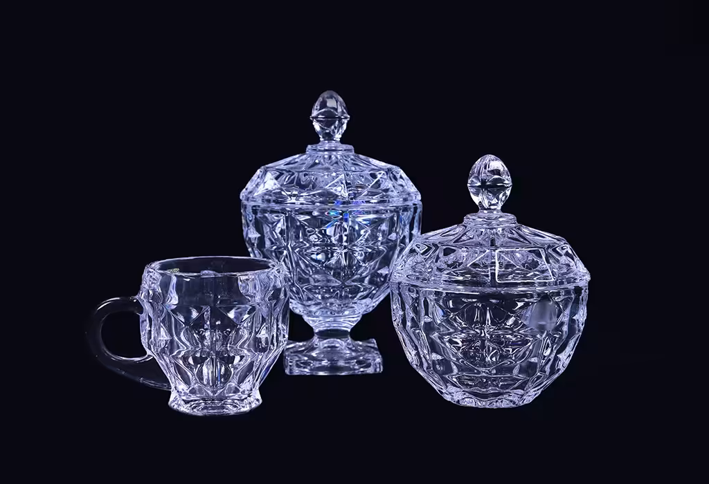 فنجان وقندان کریستال اف ام اف