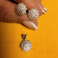 نیم ست جواهر نقره          