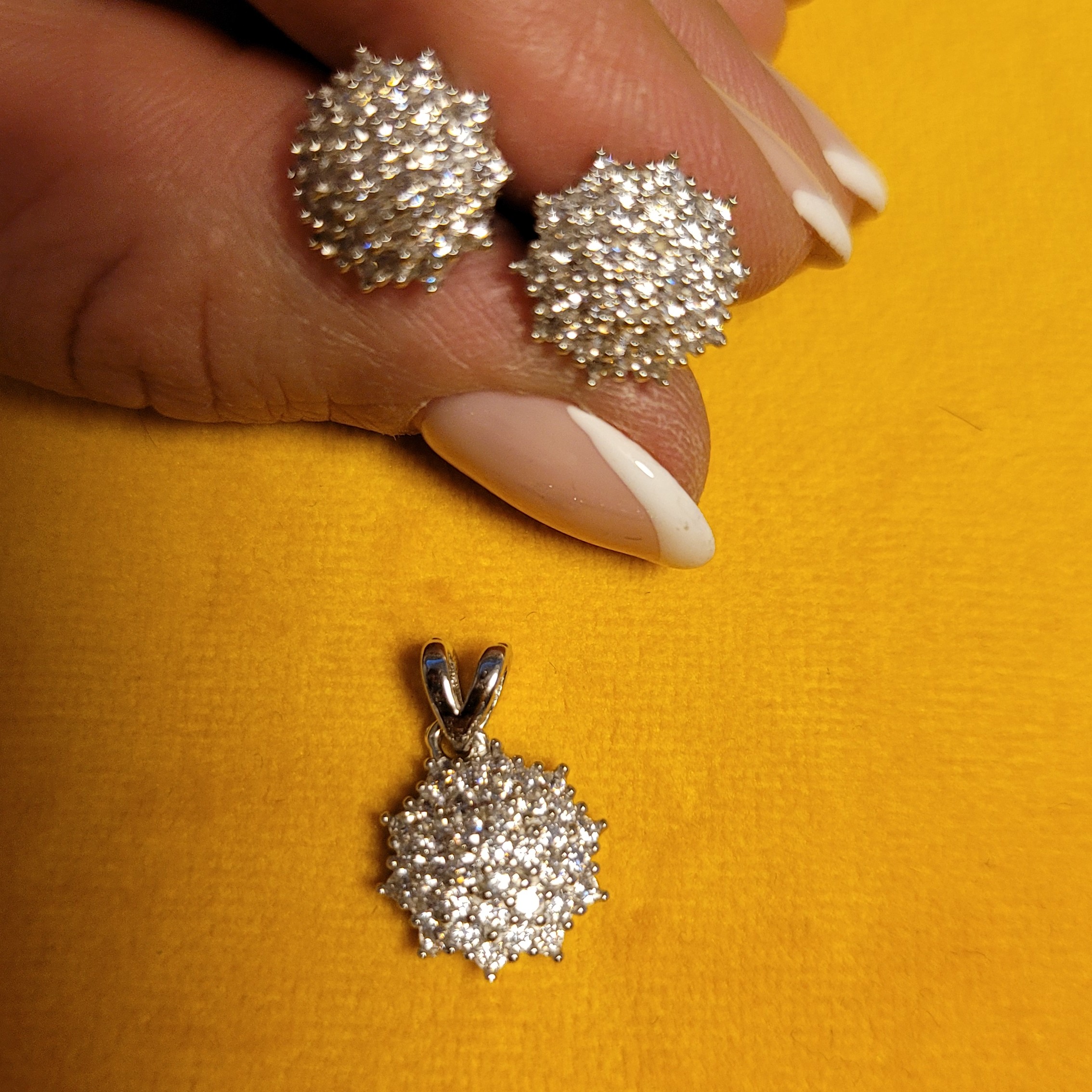 نیم ست جواهر نقره          