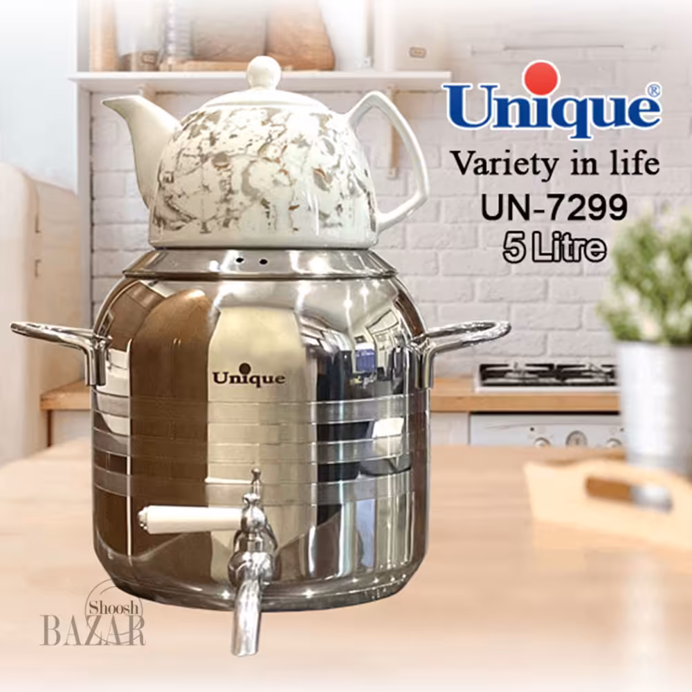 کتری و قوری 5 لیتر استیل یونیک کد 7299