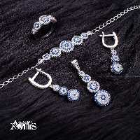 نیم ست نقره زنانه مدل چشم نظر AMT-N164