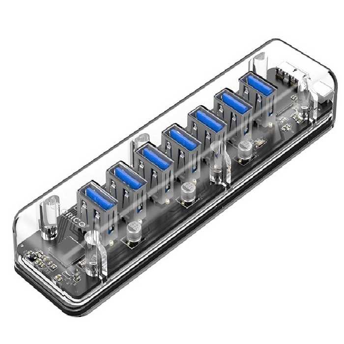 هاب هفت پورت یو اس بی شفاف رومیزی اریکو مدل F7U-U3