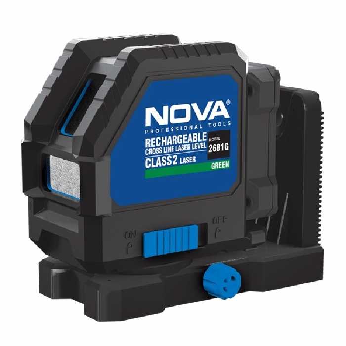 تراز لیزری شارژی دو خط سبز نووا مدل 2681G