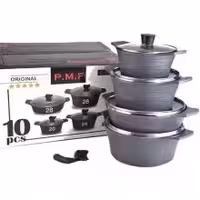 سرویس قابلمه چدن گرانیتی 10 پارچه PMF