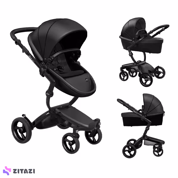 ست کالسکه کریکات کودک میما مدل Xari - فریم مشکی و استارتر پک