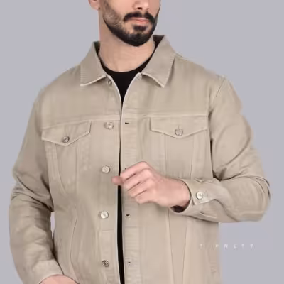 کت جین مردانه کرم