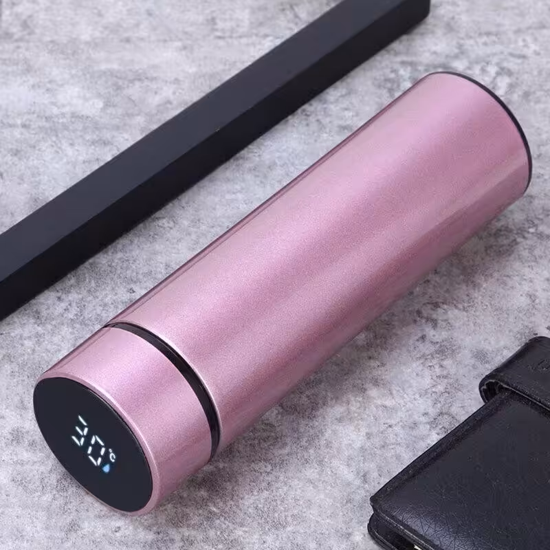 فلاسک هوشمند درجه دار مدل 2021 گنجایش 0.5 لیتر-صورتی