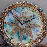 ساعت تمام برجسته رزینی دو پرنده 