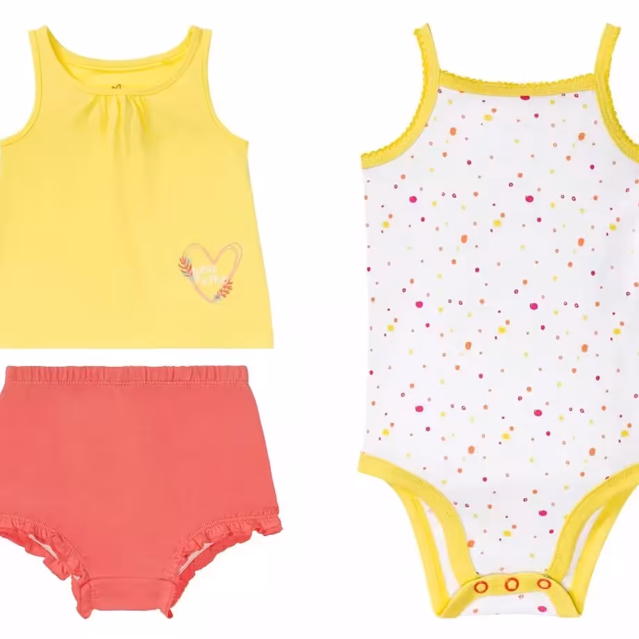 ست سه تیکه بادی شورت و تاپ بچگانه لوپیلو آلمان تمام پنبه با کیفیت عالی