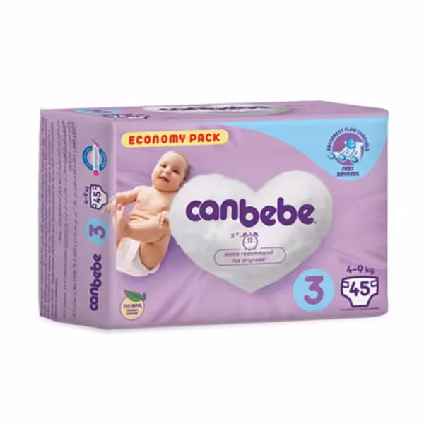 پوشک جان به به (Canbebe) سایز 3 بسته 45 عددی