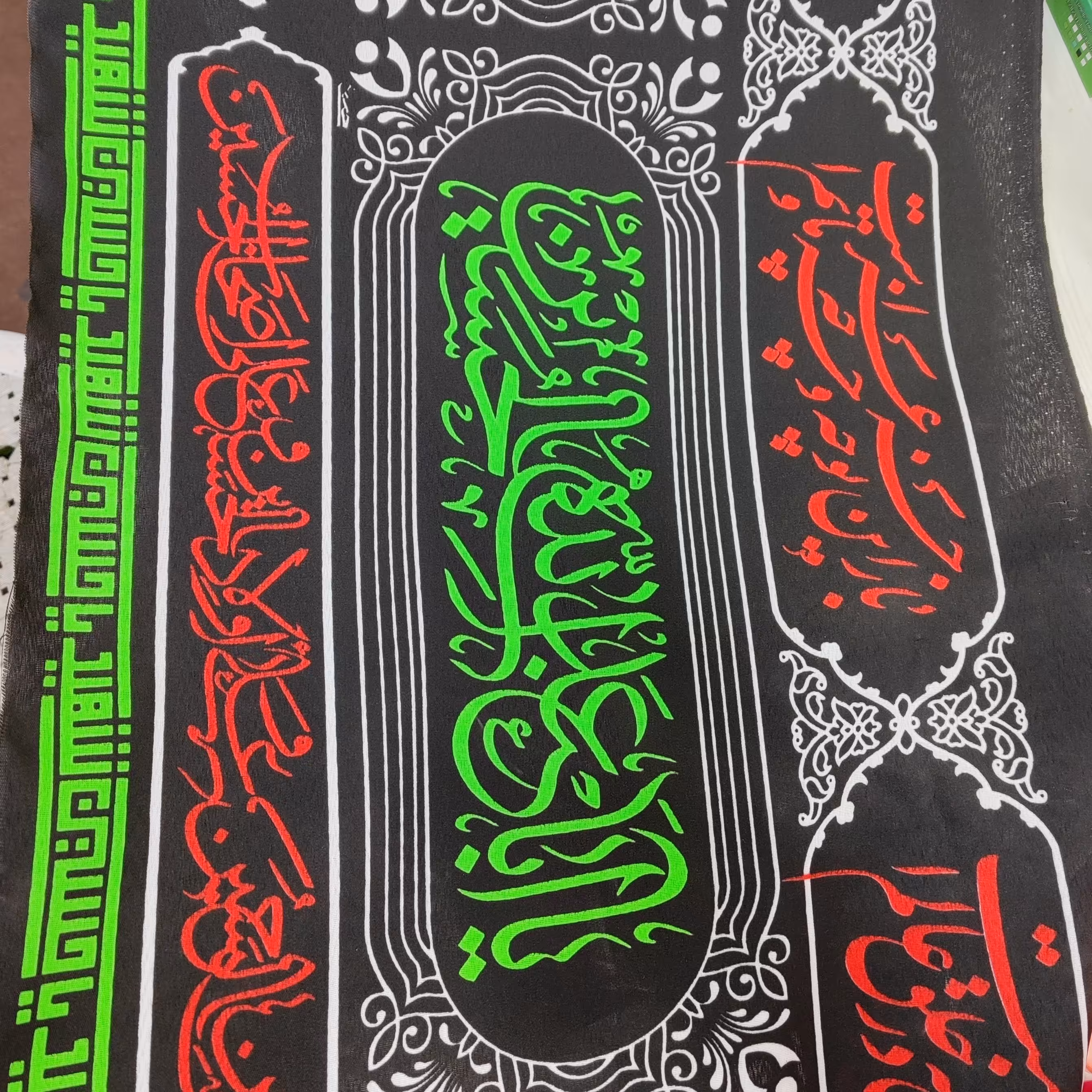 پرچم مشکی پرچم محرم کتیبه متری  عرض 45 سانت خوش رنگ و با کیفیت