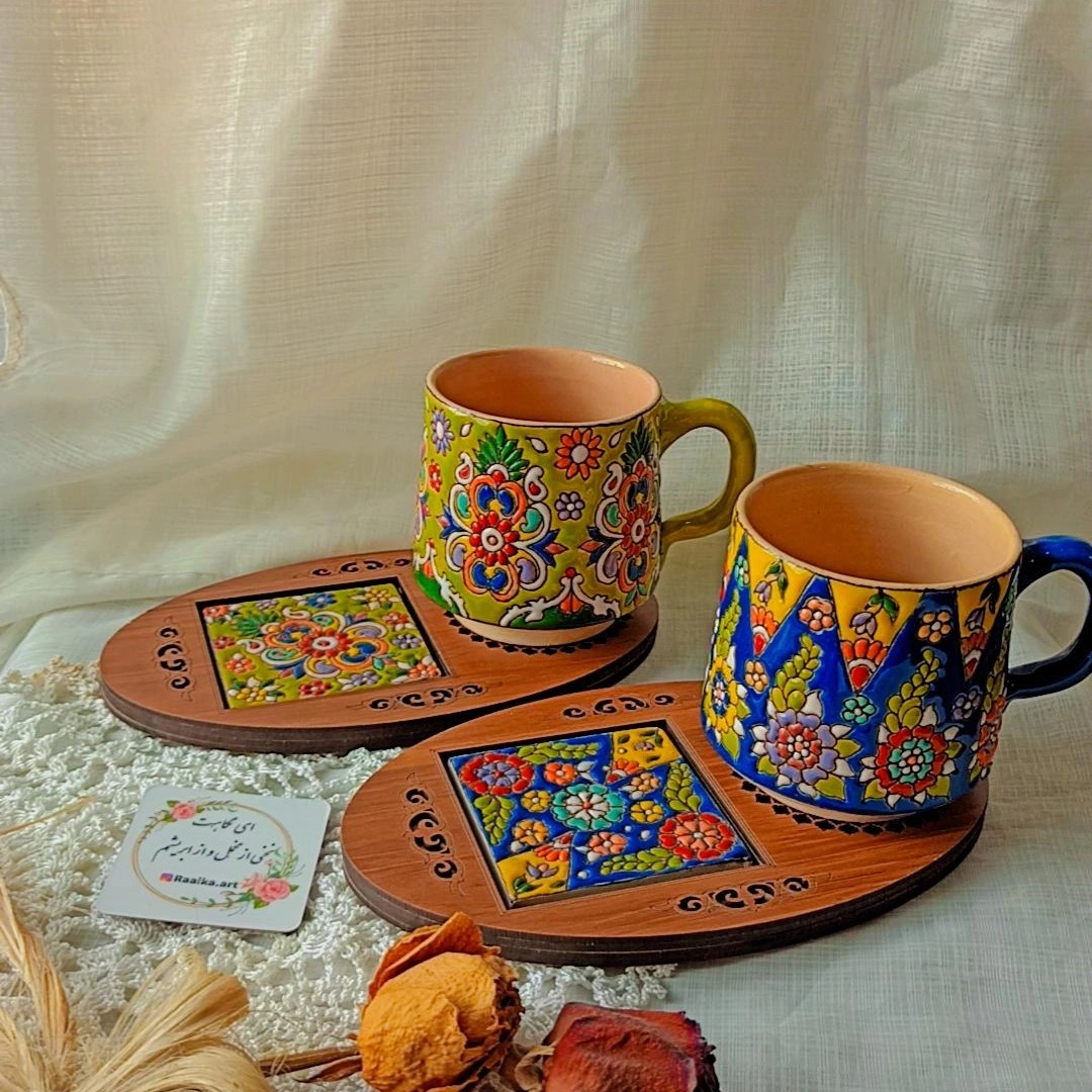 ماگ وزیرماگی میناکاری شده جنس سفالی