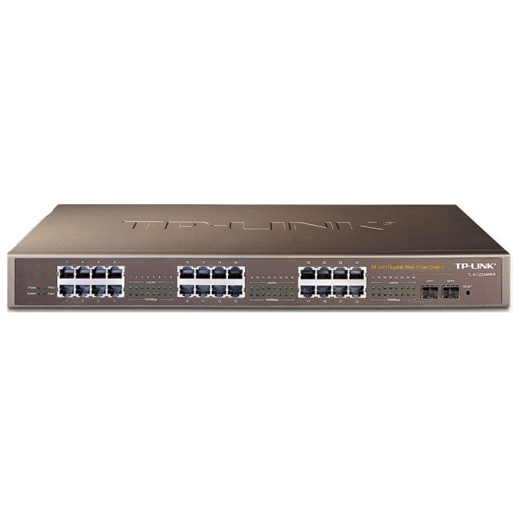 قیمت و خرید سوییچ شبکه 24 پورت مدیریتی   2 پورت SFP وب اسمارت تی پی لینک مدل TL-SG2224WEB | نت ران