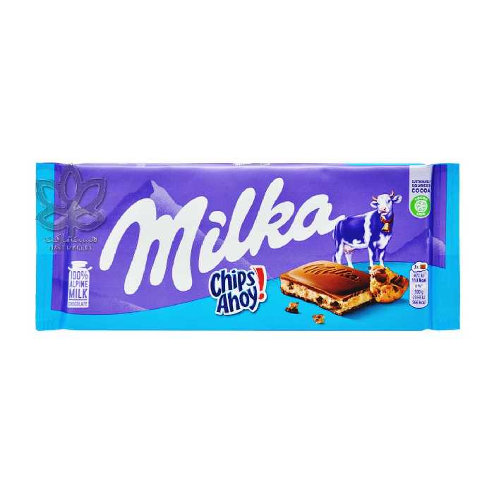 شکلات شیری چیپس اهوی 100 گرم میلکا - milka