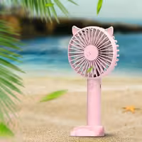 پنکه شارژی پايه و هولدر دار طرح گربه کد TGX-205