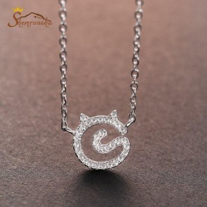 گردنبند تمام نقره گربه NEC170S0