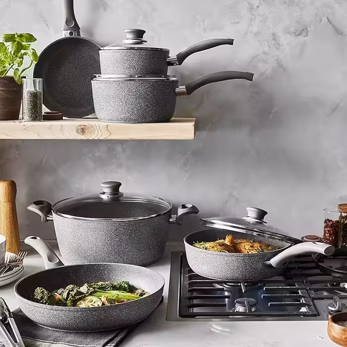 سرویس 10 پارچه بالارینی با پوشش گرانیت مدل مودنا BALLARINI Modena 10 Piece aluminum Cookware set