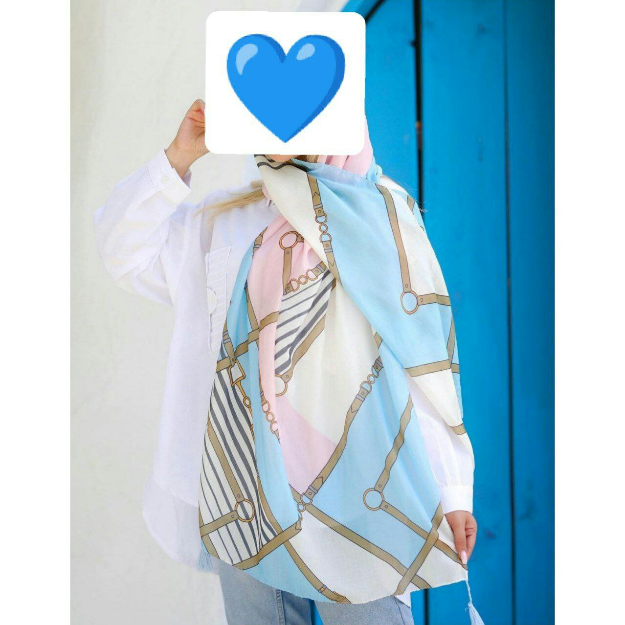 شال صورتی آبی