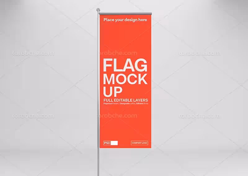 موکاپ پرچم ایستاده لایه باز | گرافیک با طعم تربچه