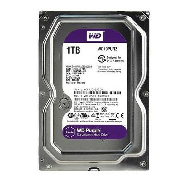 هارد دیسک اینترنال وسترن دیجیتال مدل Purple WD10PURZ ظرفیت 1 ترابایت - پردیس پازار