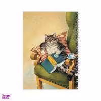 دفتر مشق 100 برگ بامبیلیپ طرح گربه راحت طلب و کتاب خوانی کد 6273883