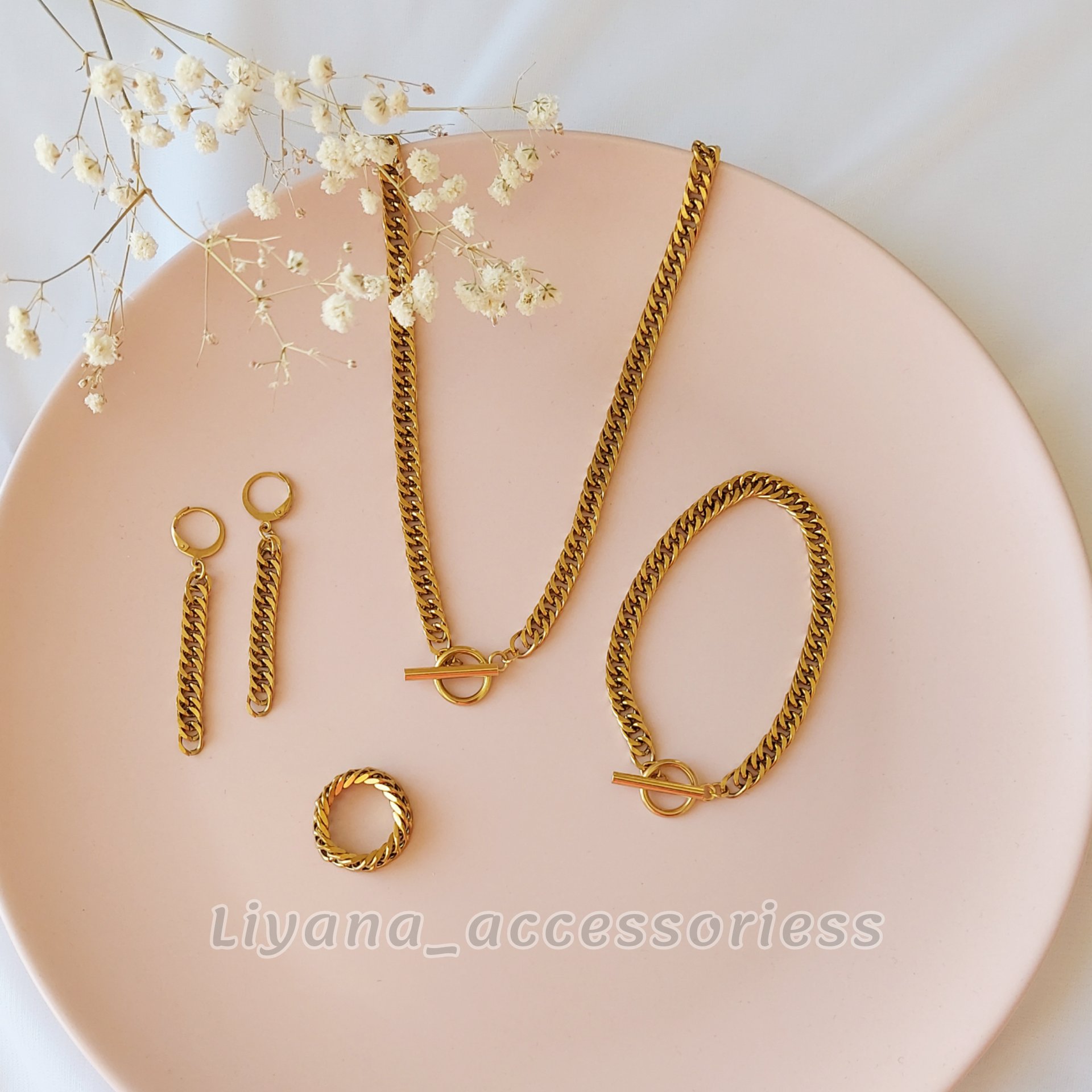 ست تمام استیل کارتیر دوبل با قفل تی  رنگ ثابت و ضدحساسیت 