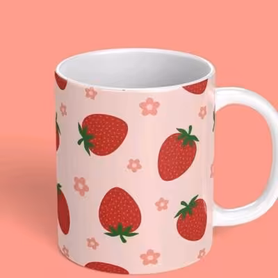 ماگ طرح توت فرنگی کد2